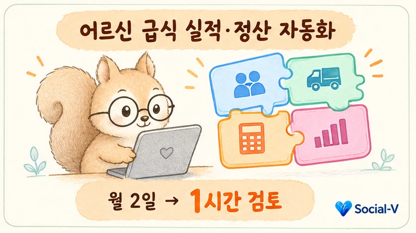 세 장부를 하나로 — 어르신 급식사업 실적·정산 연동